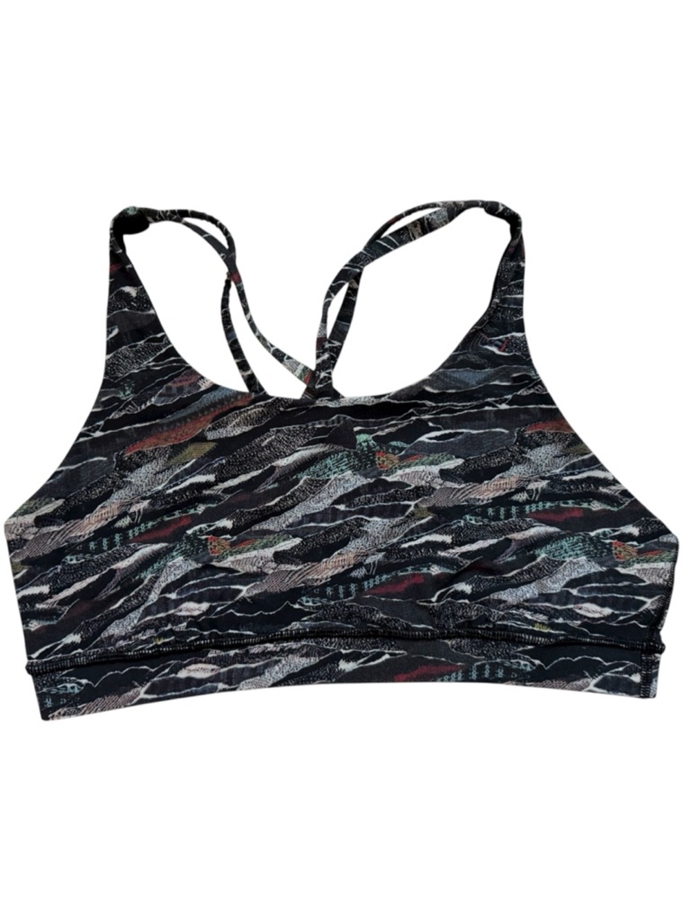Lululemon Energy Bra Mini Sweatr Multi Black 10